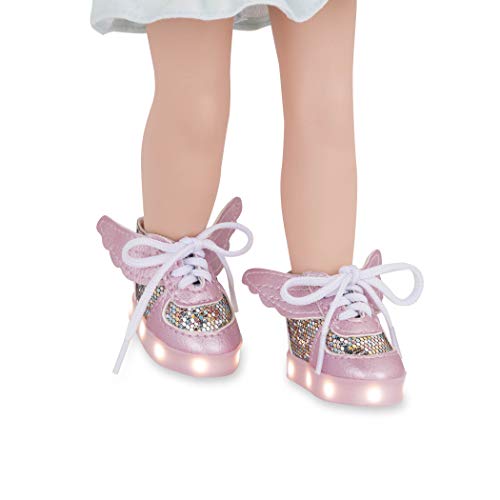 Glitter Girls Puppenzubehör Schuhe Flutter Fun – Leuchtende Schuhe mit LED Lichtern und Flügeln – Puppenkleidung 36 cm, Spielzeug für Kinder ab 3 Jahre von Glitter Girls