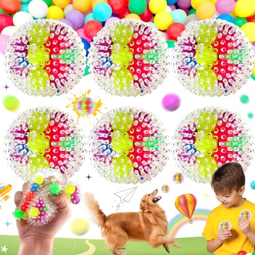 Brateuanoii 6 Stück Stress Spielzeug, Anti Stress Spielzeug, Mini Stressball Squishy Ball Mit Wasserperlen, Fidget Stress Ball Für Erwachsene, Squishy Stress Relief Bälle, Regenbogen Squeeze Bälle Brateuanoii 6 Stück Stress Spielzeug, Anti Stress Spielzeug, Mini Stressball Squishy Ball Mit Wasserperlen, Fidget Stress Ball Für Erwachsene, Squishy Stress Relief Bälle, Regenbogen Squeeze Bälle von Brateuanoii