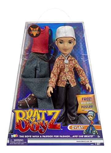 BRATZ Original Jungen Modepuppe - Dylan - Zwei Outfits, Mode-Accessoires, holografische Verpackung & Poster - Für Kinder & Sammler ab 4 Jahren von Bratz