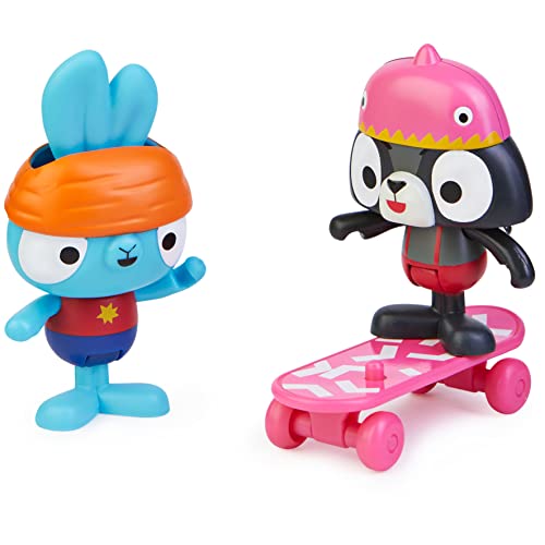 Brave Bunnies Skateboard Pack, Skaten mit Bop Hase und Waschbär, mit 2 Actionfiguren und 1 Skateboard als Zubehör, Spielzeug für Kinder ab 3 Jahren, Basic Figuren Set von Spin Master