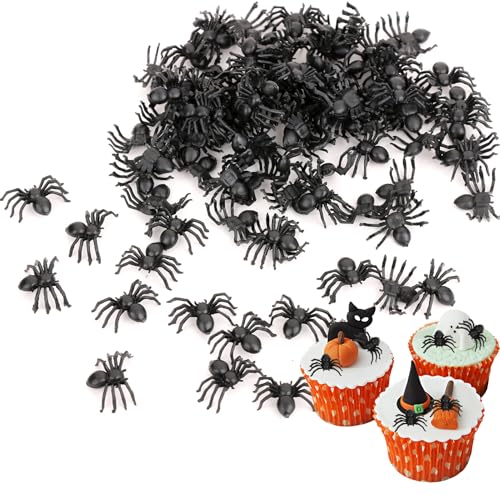 Halloween-Dekoration, 100 realistische Spinnen für Ihre Party, ideal für eine gruselige Atmosphäre, perfekt zum Dekorieren von Haus oder Garten, Halloween-Dekoration, hochwertig von Bravien