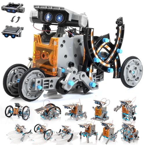 Bravmate Solar Roboter Spielzeug für Kinder ab 10+ Jahre,14-in-1 STEM Spielzeug DIY Bausatz für Roboter Kit durch Solarenergie Geschenk Junge für Kinder Junge 10 11 12＋ Jahre von Bravmate