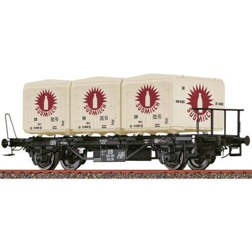 50917 H0 Behältertragwagen BTs30, DB, Ep.III 'Südmilch' von Brawa