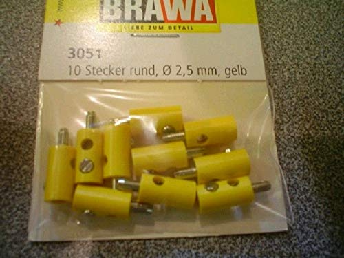 BRAWA 3051 Querlochsteck. 2,5 gelb 10 Stück von Brawa