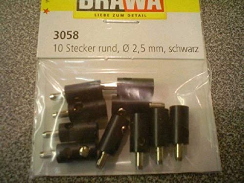 BRAWA 3058 - 10 Stecker rund, schwarz von BRAWA