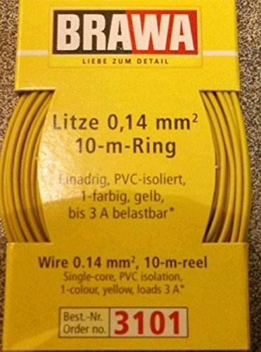 BRAWA 3101 Litze 0,14mm² 10m Ring gelb von BRAWA