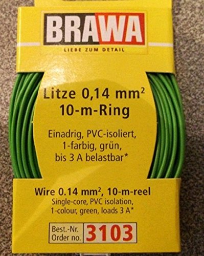 BRAWA 3103 Litze 0,14mm² 10m Ring grün von BRAWA