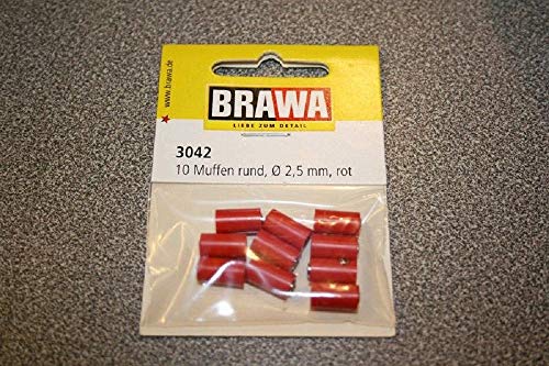 BRAWA 3042 Muffen rund 2,5 rot 10 Stück von BRAWA