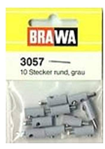 BRAWA 3057 Querlochstecker 2,5 grau 10 Stück von BRAWA