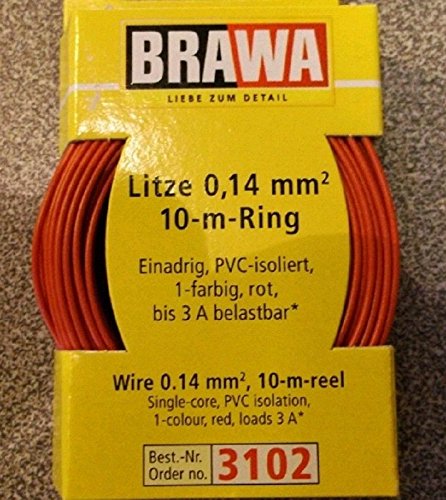 BRAWA 3102 Litze 0,14mm² 10m Ring rot von BRAWA