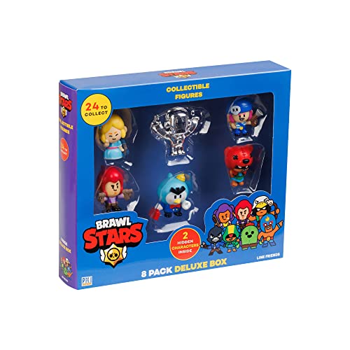 Brawl Stars Mini-Figuren zum Sammeln, Deluxe, 8 Stück, 2 Mystery-Charaktere, 1 Silberne Hautfigur, 5,1 cm Figuren, P.M.I. Offizielles Lizenzprodukt, Supercell, Geschenk für Gamer, Spielzeug Brawl Stars Mini-Figuren zum Sammeln, Deluxe, 8 Stück, 2 Mystery-Charaktere, 1 Silberne Hautfigur, 5,1 cm Figuren, P.M.I. Offizielles Lizenzprodukt, Supercell, Geschenk für Gamer, Spielzeug von Brawl Stars