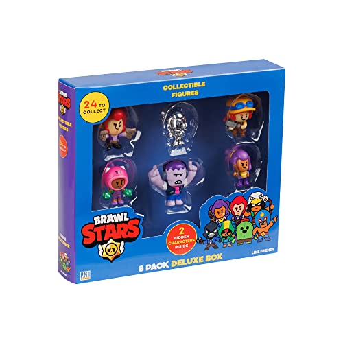 Brawl Stars Mini-Figuren zum Sammeln, Deluxe, 8 Stück, 2 Mystery-Charaktere, 1 Silberne Hautfigur, 5,1 cm Figuren, P.M.I. Offizielles Lizenzprodukt, Supercell, Geschenk für Gamer, Spielzeug Brawl Stars Mini-Figuren zum Sammeln, Deluxe, 8 Stück, 2 Mystery-Charaktere, 1 Silberne Hautfigur, 5,1 cm Figuren, P.M.I. Offizielles Lizenzprodukt, Supercell, Geschenk für Gamer, Spielzeug von Brawl Stars
