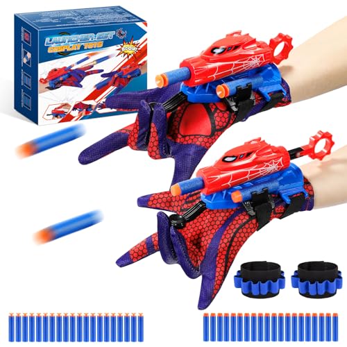 Braxel Spielzeug ab 4-12 Jahre Jungen, 2 Set Netzwerfer Launcher Handschuhe Kinder Geschenk Junge 5 6 7 8 9 10 11 Jahre Kinderspielzeug ab 5-12 Jahre Geburtstags Geschenk für Kinder von Braxel