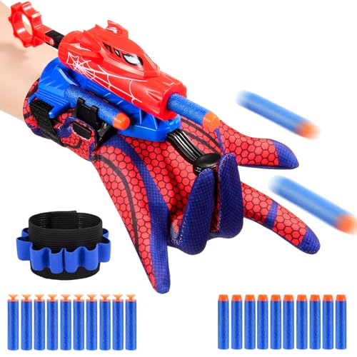 Braxel Spid-er Spielzeug ab 3-8 Jahre Junge, Spid-er Netzwerfer Handschuhe Kinder Geschenk Junge 3 4 5 6 7 Jahre Kinderspielzeug ab 3-6 Jahre Outdoor Spielzeug Junge Jahre 3-10 Ostergeschenke Kinder von Braxel
