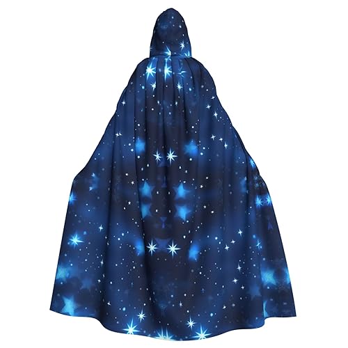 Breaux Blauer glänzender Sternenmuster-Druck, Weihnachten, Halloween, Kapuzenumhang, Hexenumhang, Partydekoration für Erwachsene., Blau leuchtende Sterne, Einheitsgröße Breaux Blauer glänzender Sternenmuster-Druck, Weihnachten, Halloween, Kapuzenumhang, Hexenumhang, Partydekoration für Erwachsene., Blau leuchtende Sterne, Einheitsgröße von Breaux