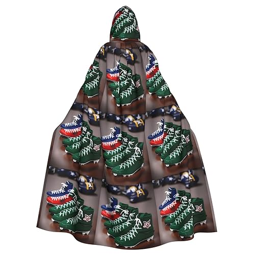 Breaux Umhang mit Kapuze mit Engelsflügel-Aufdruck, Hexenumhang, Partydekoration für Erwachsene, Schnürsenkel für American Football, Einheitsgröße von Breaux
