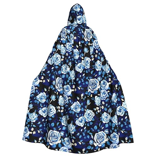 Breaux Umhang mit Kapuze mit blauem Galaxiendruck, Hexenumhang, Partydekoration für Erwachsene, Rosen mit blauem Blumenmuster, Einheitsgröße Breaux Umhang mit Kapuze mit blauem Galaxiendruck, Hexenumhang, Partydekoration für Erwachsene, Rosen mit blauem Blumenmuster, Einheitsgröße von Breaux