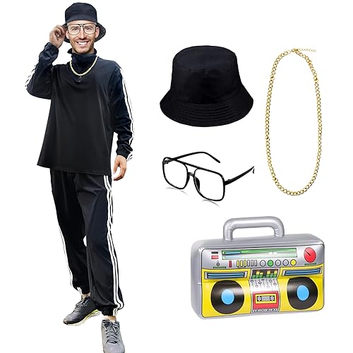 Brebebe 80er Jahre Kostüme für Männer,Männer Halloween 80er Jahre 90er Jahre Hip Hop Kostüm Outfit,80er Retro Cool Rapper Kostüm Outfits (DE/NL/SE/PL, Alphanumerisch, L, Regular, Regular, Schwarz) Brebebe 80er Jahre Kostüme für Männer,Männer Halloween 80er Jahre 90er Jahre Hip Hop Kostüm Outfit,80er Retro Cool Rapper Kostüm Outfits (DE/NL/SE/PL, Alphanumerisch, L, Regular, Regular, Schwarz) von Brebebe