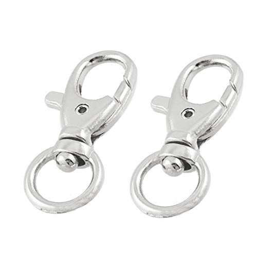 Breeshy 2 in 1 Karabinerhaken für Schlüsselanhänger, Metall, silberfarben, Drehclip von Breeshy