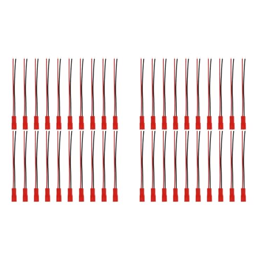 Breeshy 20 Paar Jst Bec Stecker/Buchse mit Kabelue00Mm Schwarz Rot in Modellbau von Breeshy