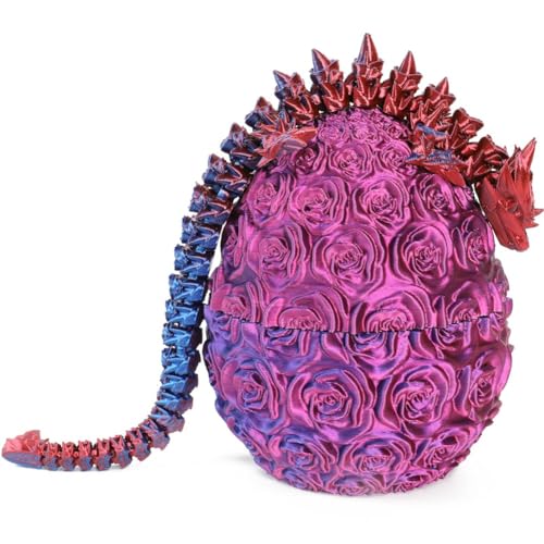 Breeshy 3D-Gedrucktes Drachenei, Drachenei-Spielzeug, Voll Beweglicher Drache, Kristalldrache, Spielzeug, Heimbüro-Dekoration, Osterei, Langlebig, Einfach zu Verwenden A von Breeshy