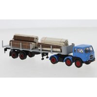 BREKINA 58509 1:87 / H0 Fiat 690 T Rungen-SZ mit Holzladung blau, schwarz, 1960, von Brekina
