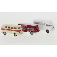 BREKINA 90496 1:87 / H0 Set mit 3 VW-Bulli-Modellen 1960, Im Einsatz in Asien, von Brekina