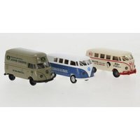 BREKINA 90494 1:87 / H0 Set mit 3 VW-Bulli-Modellen 1960, Im Einsatz in Südamerika, von Brekina