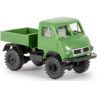 BREKINA 39062 1:87 / H0 Unimog 402 Pritsche tannengrün/schwarz von Brekina