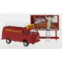 BREKINA 33547 1:87 / H0 VW T2 Kasten mit Figur 1973, Circus Krone Reklame, von Brekina