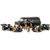 BREKINA 22889 1:87 / H0 Set "Lotus 72" mit 2 Formel-1-Autos, 6 PR-Girls und Transporter von Brekina