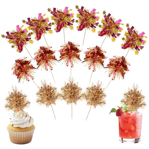 40 Stück Happy Birthday Kuchen Dekor Cupcake Topper Tortendeko Feuerwerk Glitzerndes Lametta Aus Folie Glitzernde Cocktail Lebensmittel Zahnstocher für Hochzeit Babyparty Abschluss Torte 40 Stück Happy Birthday Kuchen Dekor Cupcake Topper Tortendeko Feuerwerk Glitzerndes Lametta Aus Folie Glitzernde Cocktail Lebensmittel Zahnstocher für Hochzeit Babyparty Abschluss Torte von Bremorou