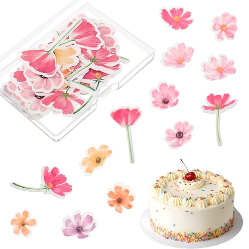 52 Stück Kirschblüten Cupcake Topper, Essbare Tortendeko, Deko Hochzeit, Papier Kuchen Deko, Essbare Blumen Cupcake Toppers für Braut Dusche Geburtstag Party Kuchen Dekorationen Rosa 52 Stück Kirschblüten Cupcake Topper, Essbare Tortendeko, Deko Hochzeit, Papier Kuchen Deko, Essbare Blumen Cupcake Toppers für Braut Dusche Geburtstag Party Kuchen Dekorationen Rosa von Bremorou
