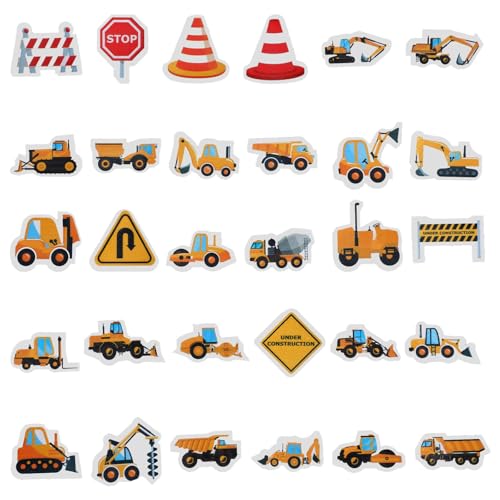 64 Stück Bagger Auto Kuchendekoration Konstruktion Kuchen Topper Bauernhof Traktor Tortendeko Baufahrzeug Cupcake Sattelschlepper Deko Baufahrzeuge Picks Baustelle für Baby Dusche Geburtstag von Bremorou