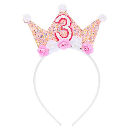 Bremorou Prinzessin Krone Geburtstag Stirnband Mit Rose Blumen 3. Geburtstagskrone Mädchen Stirnband Für Mädchen 3 Geburtstag Dekorationen Bremorou Prinzessin Krone Geburtstag Stirnband Mit Rose Blumen 3. Geburtstagskrone Mädchen Stirnband Für Mädchen 3 Geburtstag Dekorationen von Bremorou
