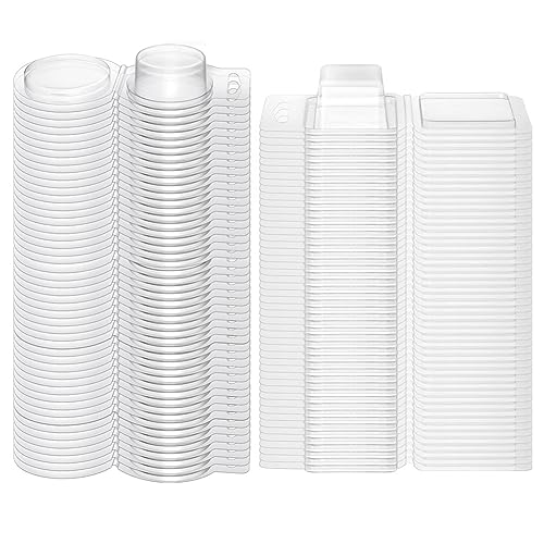Brensty 100 Stück Transparente Leere Kunststoff-PET-Einzelwürfel-Wachsschmelz-Clamshells-Behälterformen von Brensty