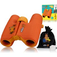 Bresser 12691 - DieMaus Kinder-Fernglas (orange) mit 6-facher Vergrößerung, mit Beutel von Bresser