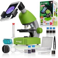Bresser Junior 13122 - Kinder-Mikroskop (grün) mit 40-640x Vergrößerung mit LED, Zoom-Okular, Smartphonehalter und Urzeitkrebse-Set von Bresser