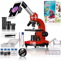 Bresser Junior 13522 - Schüler-Mikroskop Biolux SEL (rot), Auf- und Durchlichtmikroskop mit 40x-1.600-facher Vergrößerung von Bresser