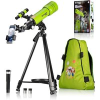 Bresser Junior 8850610 - Teleskop 70/400 mit Rucksack, Kinderteleskop, Linsenteleskop mit Zubehör, grün, STEM Bresser Junior 8850610 - Teleskop 70/400 mit Rucksack, Kinderteleskop, Linsenteleskop mit Zubehör, grün, STEM von Bresser