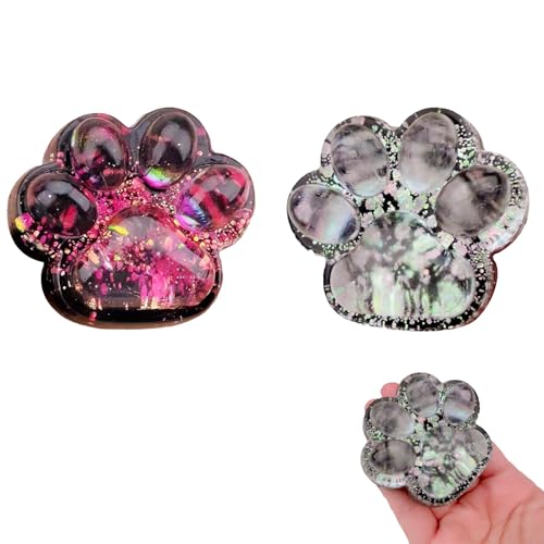 2 Stück Cat Paw Squishy Pfote, Katzenpfoten Squishy, Süße Weiche Fidget Toys Quetschspielzeug Katzenpfote, Squishy Katze Pfote für Kinder und Erwachsene(Weiß,Rosa) von Brewlix