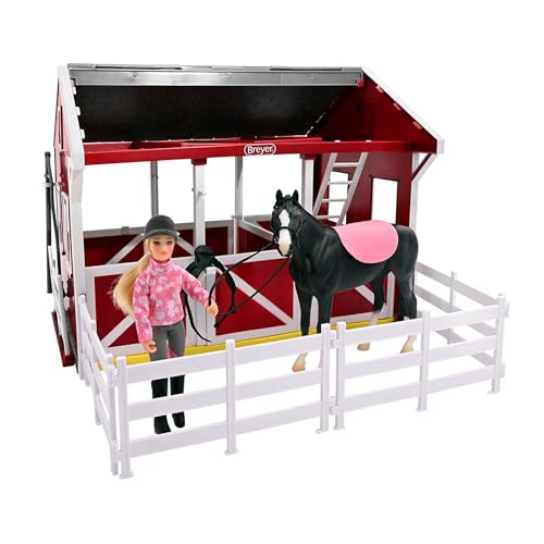 Breyer Horses Freedom Series | Summer Springs Country Stall | Pferdefigur | 22,9 cm L x 17,8 cm H | Modell #B-FS-10252 von Breyer