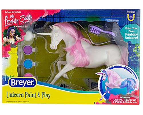 Breyer Pferde Freiheit Serie Einhorn Malen & Spielen | Mähne und Schweif bürstebar | Maßstab 1:12 | Modell Nr. 4236, Einheitsgröße (Gelb) von Breyer