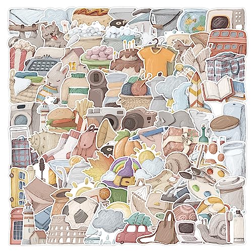 100 Stück Cartoon-Tiere Aufkleber Auto Laptop Telefon Gitarre Skateboard Motorrad Fahrrad Aquarell-Karikatur Stickers Set Vinyl Wasserdicht Aesthetic Aufkleber für Jugendliche Kinder Erwachsene von Bric Dodo