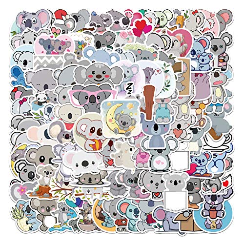 100 Stück Koala Aufkleber für Jugendliche Kinder Erwachsene Wasserflaschen Laptop Telefon Gepäck Skateboard Computer Auto Fahrrad Motorrad Tier Koala Stickers Vinyl Wasserdicht Ästhetisch Aufkleber von Bric Dodo