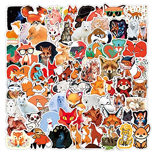 Bric Dodo 100 Stück Tier Fox Aufkleber Set Laptop Telefon Gitarre Skateboard Computer Superhelden Vinyl Stickers Wasserdicht Cute Fuchs Aufkleber für Jugendliche Kinder Erwachsene von Bric Dodo
