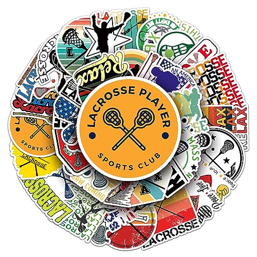 Bric Dodo 50 Stück Lacrosse Aufkleber Auto Laptop Telefon Gitarre Skateboard Motorrad Fahrrad Lacrosse Stickers Set Vinyl Wasserdicht Aesthetic Aufkleber für Jugendliche Kinder Erwachsene von Bric Dodo