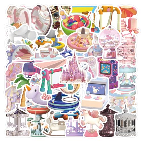 50Stück Kinderspielplatz Aufkleber Auto Laptop Telefon Gitarre Skateboard Motorrad Fahrrad Adventure Playground Stickers Set Vinyl Wasserdicht Aesthetic Aufkleber für Jugendliche Kinder Erwachsene von Bric Dodo