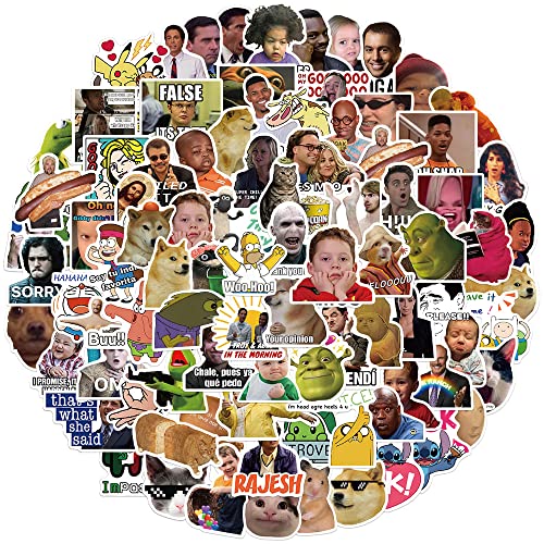 Bric Dodo 100 Stück Cool Meme Aufkleber Wasserflaschen Laptop Telefon Gitarre Skateboard Computer Funny Meme Vinyl Stickers Wasserdicht Ästhetisch Aufkleber für Jugendliche Kinder Erwachsene von Bric Dodo