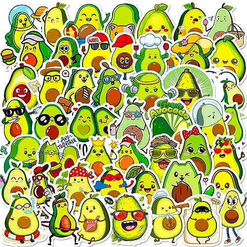 Bric Dodo 50 Stück Avocado Aufkleber Auto Laptop Telefon Gitarre Skateboard Motorrad Fahrrad Avocado Stickers Set Vinyl Wasserdicht Aesthetic Aufkleber für Jugendliche Kinder Erwachsene von Bric Dodo